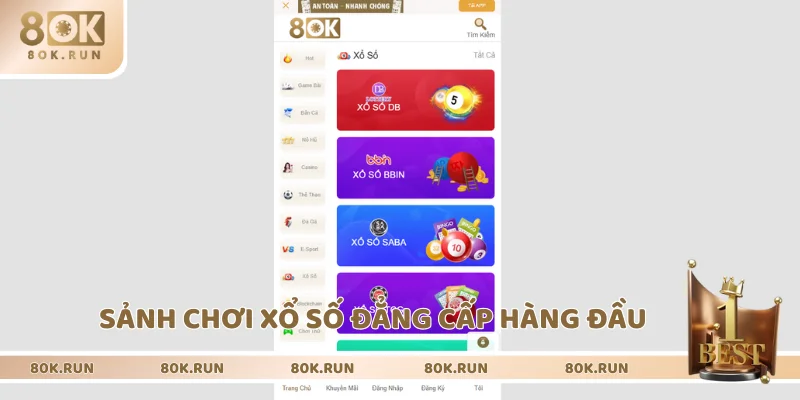 Tận hưởng mọi sảnh cược xổ số đẳng cấp
